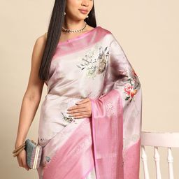 Silk Land Floral Zari Art Silk Kanjeevaram Saree-image-96