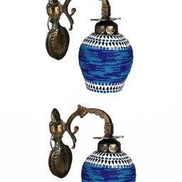 SOMIL Blue Glass Cylinder Printed Wall Lamps-image-67