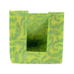 Kuber Industries Green Metallic Leaf Printed Foldable Rectangle Cloth Saree Stacker image 5