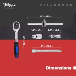 Hillgrove 32 Pcs Heavy 12.7 mm (1/2 Inch) Combination Ratchet Spanner Tool Set with Carry Case, HG0101 image 5