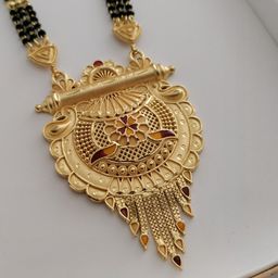 niva fashion Gold-Plated Brass Artificial Stones & Beads Mangalsutra-picture-2