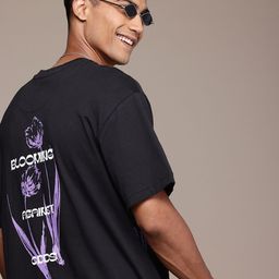 WROGN Printed Drop-Shoulder Sleeves Pure Cotton Oversized T-shirt-image-57