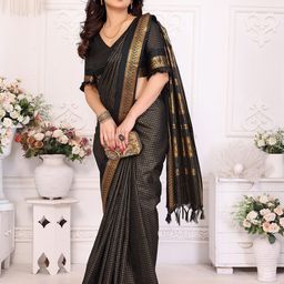 yourwish Woven Design Zari Pure Cotton Mysore Silk Saree-image-5