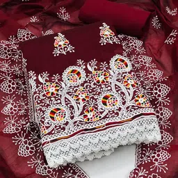 Ishin Floral Embroidered Unstitched Dress Material-image-66