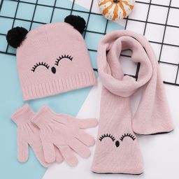 Babyhug Woollen Cap Gloves With Muffler Eye Print Pink - Cap Diameter 11.5 cm-image-15