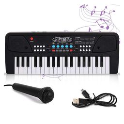 NEGOCIO  37 Keys Piano Keyboard for Beginners Musical Toy with Microphone - Black-picture-14
