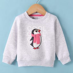 Bodycare Fleece Knit Full Sleeves Sweatshirt With Penguin Print - Off White-image-82