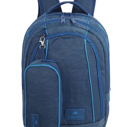 Echo Boomers Glossy Bird Backpack Water-Resistant Bag with Detachable Pouch, bottle holder, 4 Compartment BLUE Height 16 Inches-image-51