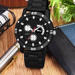 CSAMON Men Dial & Bracelet Style Straps Analogue Watch Aeviyo BLK NEW PU-13