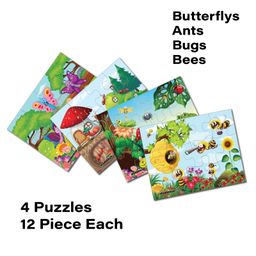 WONDRBOX Insects Jigsaw Puzzle for Kids Set of 4- Multicolor image 4