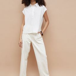 Fame Forever by Lifestyle Women Vertical Striped Shirt Collar Shirt Style Top-picture-3