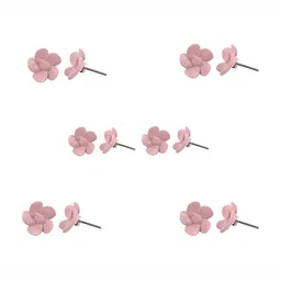 Indianshelf 6-Pcs Pink Flower Printed Ceramic Knobs-image-75