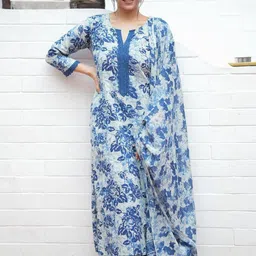 KALINI Women Floral Printed Regular Kurta with Palazzos & With Dupatta-49