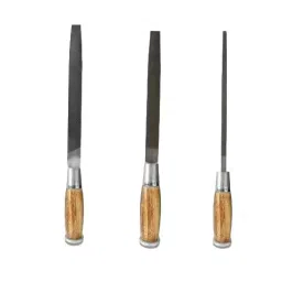 LXMI 152.4 mm (6 inch) Steel Flat, Half Round and Round File Tool with Wooden Handle, AZWFHR6_2 (Set of 3)-11