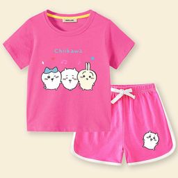 INCLUD Girls Graphic Printed T-shirt with Shorts-image-19