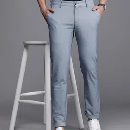 Allen Solly Men Textured Slim Fit Trousers-picture-12