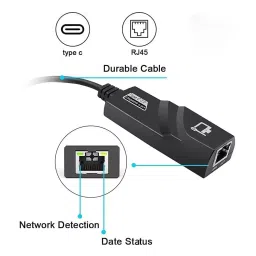 LOTA High-Speed USB Type-C to Ethernet Adapter 10/100/1000 Mbps, MST-3121-LT image 4