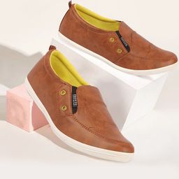 FAUSTO Men Brown Slip-On Sneakers-picture-9