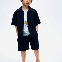 H&M Cotton Seersucker Shorts-image-95