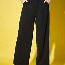 BUY NEW TREND Women Relaxed Straight Fit High-Rise Trousers-image-99