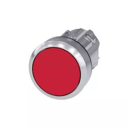 Siemens 22 mm Round Metal Flat Momentary Push Button Red 3SU1050-0AB20-0AA0-27