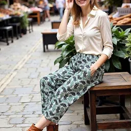 evolove Women Printed Cotton Trousers-picture-17