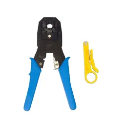 VMTRONIX Modular Crimping Tool With Crimper Cutter Stripper For RJ45, RJ12, RJ11, CAT5 Multicolor ‎450 g (Set of 2)-5