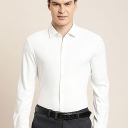 Turtle Spread Collar Long Sleeves Nylon Classic Slim Fit Formal Shirt-image-98