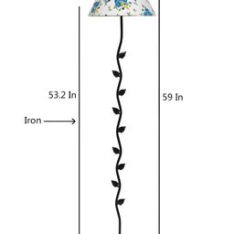 Devansh Black & White Printed Cotton Floor Lamp With Shade image 3