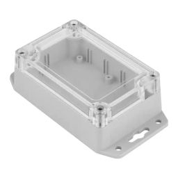RS PRO Grey ABS, Polycarbonate Enclosure, IP68, IK07, Flanged, Transparent Lid, 105 x 70 x 40 mm Model No 1920727-33