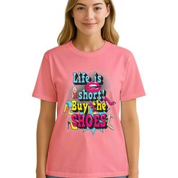 Raregems Women Typography Printed Drop-Shoulder Sleeves Pure Cotton Applique T-shirt-image-82