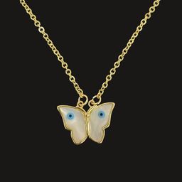 BDIVA Gold-Plated Evil Eye Butterfly Pendant with Chain-15