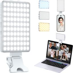 HIFFIN (LT-001) LED Video Conference Light Kit with Clip for iPhone/Tablet/Laptop, Dimmable CRI 95+ with 3 Light Modes, Built-in 2000mAh Battery for Zoom Calls/Remote Working/Live Stream/Selfies image 1