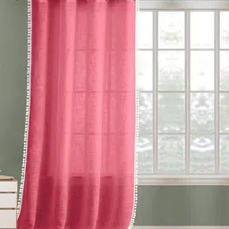 THE LINEN COMPANY Pink & White Sheer Door Curtain-29