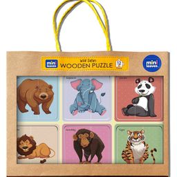 MiniLeaves Wooden Puzzle Safari Animal Friends 6 2 Piece Animal Puzzles-16