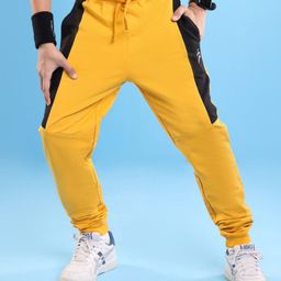 Pine Active Cotton Lycra Full Length Stretchable Anti Bacterial Solid Color Joggers - Yellow-image-83