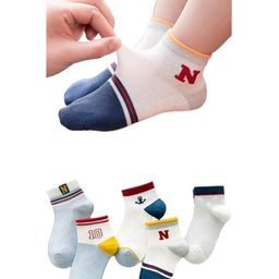 MOMISY 5 Pairs Tube Socks Toddlers Infant Solid Color Boat Spring and Autumn Socks Stretch Baby kids Sock-image-37