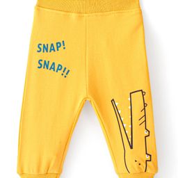 Babyhug Cotton Looper Full Length Lounge Pant Croc Print - Yellow-image-76