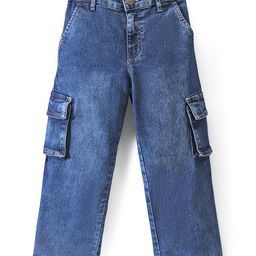 Pine Kids Washed Full Length Denim Jeans - Mid Blue-image-5