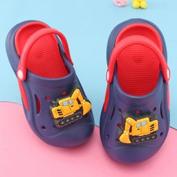Oh! Pair Clogs with Back Strap Closure JCB Applique - Navy Blue-image-90