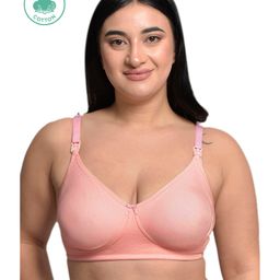 Inner Sense Organic Cotton Sleeveless Solid Anti Odour & Anti Microbial Maternity Bra - Pink-image-2