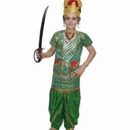 Kaku Fancy Dresses Dussehra Theme Kumbhkaran Costume - Green-image-49