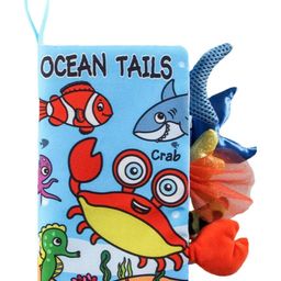 Baby Fabric Book, Baby Book Toy Soft 3D Picture Book Feel Book Crinkle Book Sensory Toy Montessori Learning Toy for Boys Girls (Ocean) - English-image-43