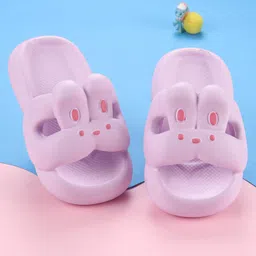Oh! Pair Slip On Clogs With Bunny Design - Purple-picture-15