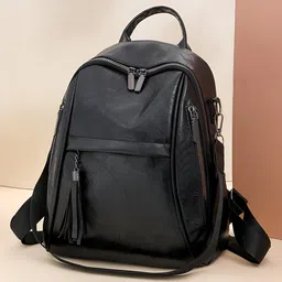 SYGA Multi-Pocket Women's Backpack | Travel & Casual Backpack with Tassel Charm(Black)-picture-11