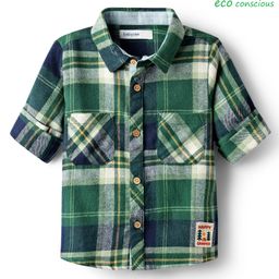 Babyoye 100% Cotton Full Sleeves Checks Shirt - Green-image-20