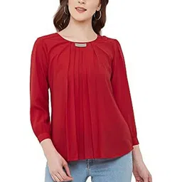 G0-4 IT Women Embellished Round Neck Pleated Top-picture-37