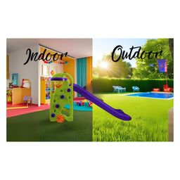 JoyRide GiraffeBaby Slide - Garden Slide in Giraffe Shape Along with One Basket Ball for Kids - Easy to Assemble and Use - Unbreakable Plastic - Indoor and Outdoor Use - Age Recommended2 Years and up Green image 2