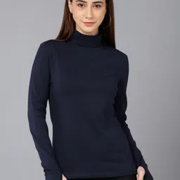 Metronaut Women High Neck Pockets Slim Fit T-shirt-picture-36