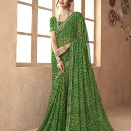 Panzora Poly Chiffon Bandhani Saree-51